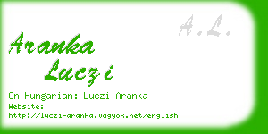 aranka luczi business card